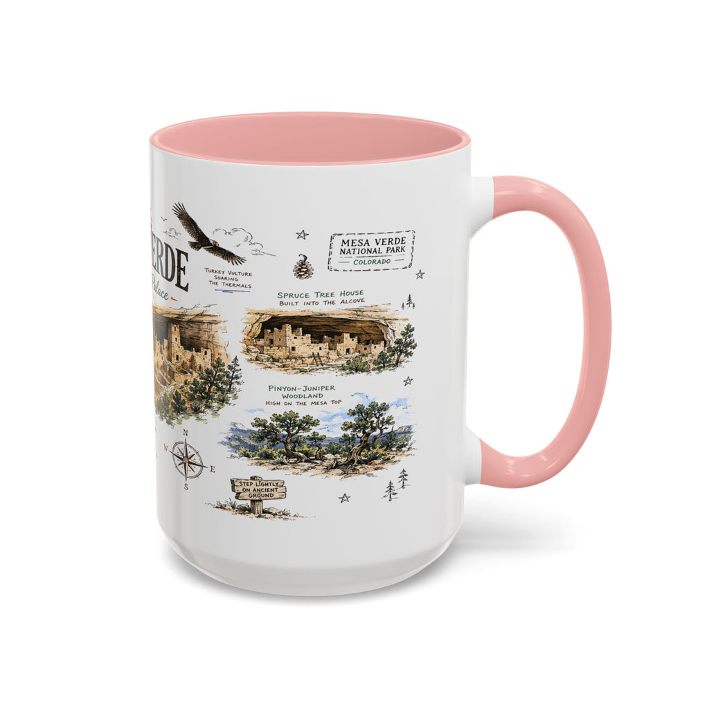 Mesa Verde National Park Coffee Mug | Colorado Ancient Cliff Dwellings Gift | Accent Color Ceramic 11oz 15oz