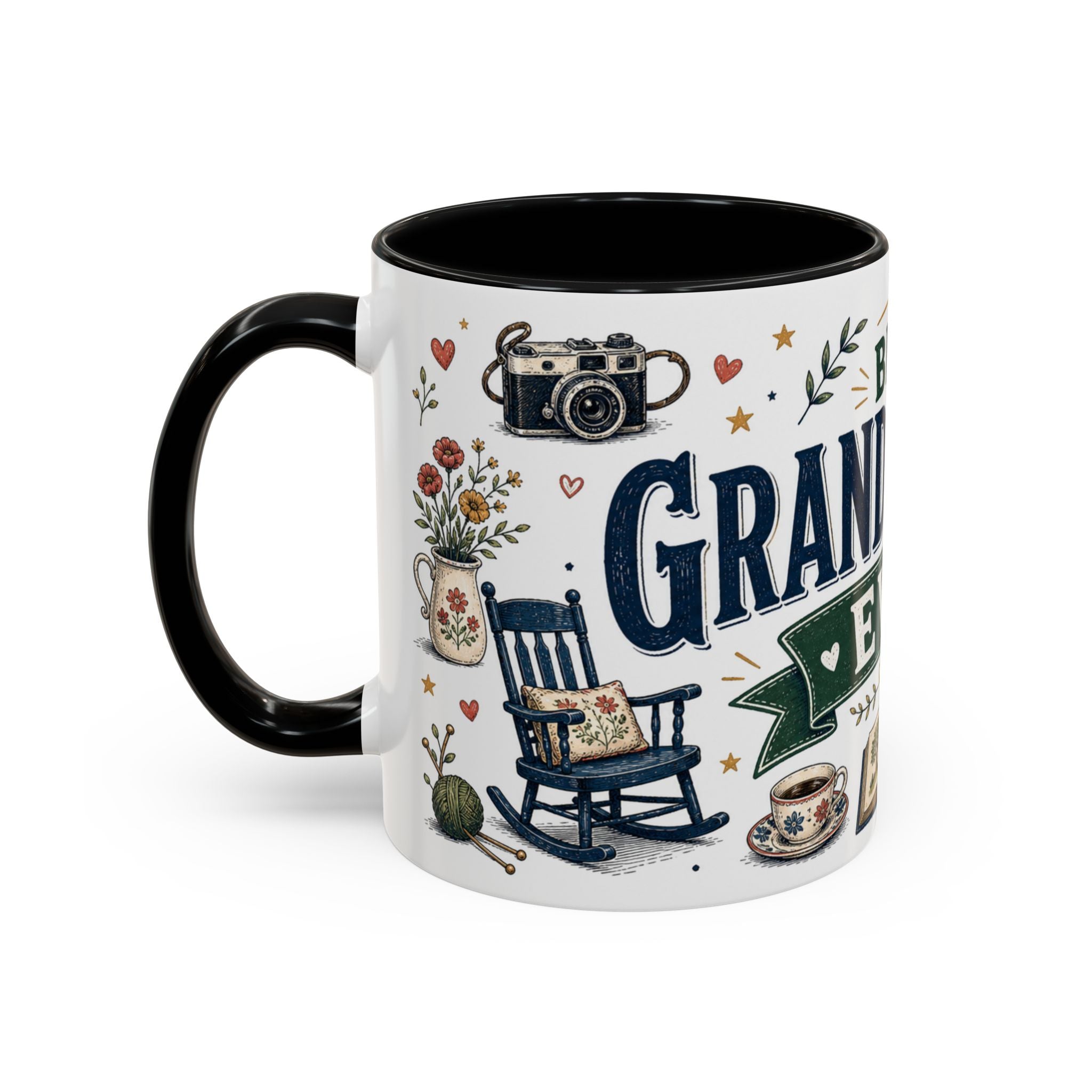 Best Grandparents Ever Coffee Mug | Gift From Grandkids | Accent Color Ceramic 11oz 15oz