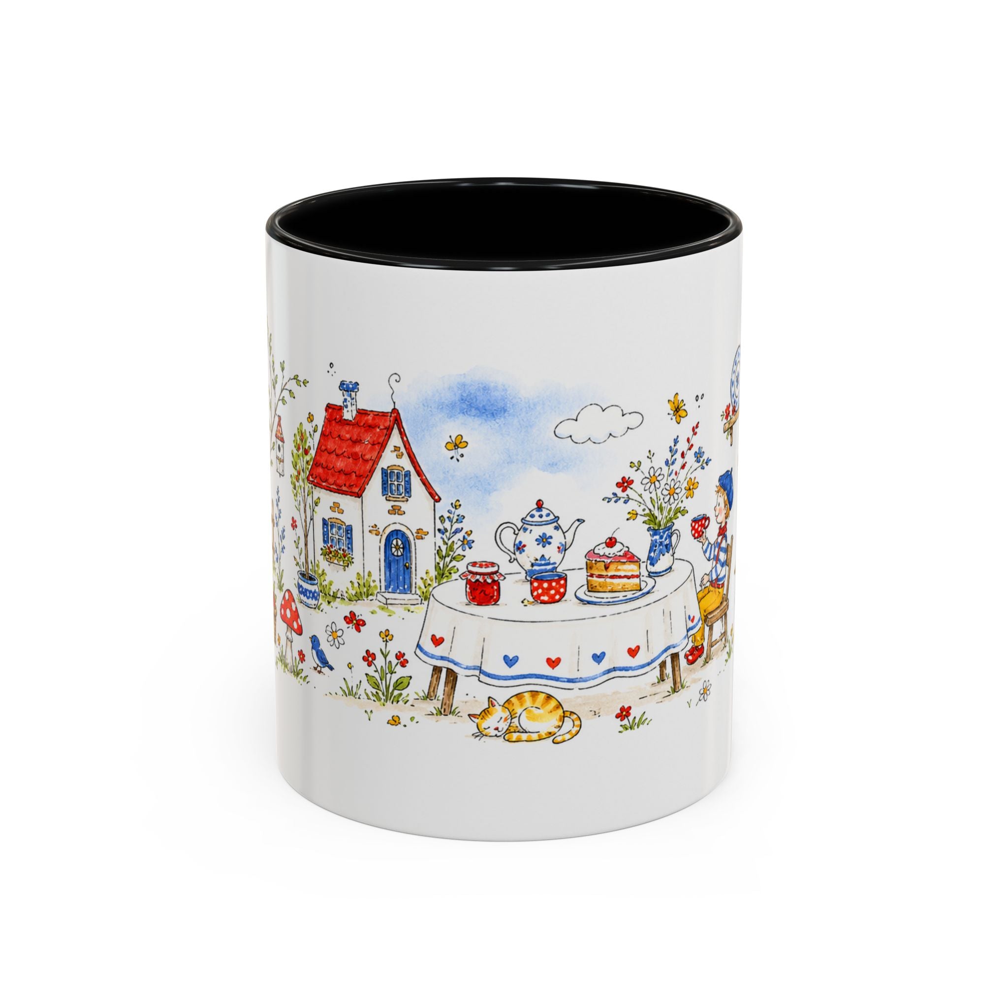 Storybook Cottage Breakfast Mug | Hand Painted Fairy Tale Accent Coffee Mug