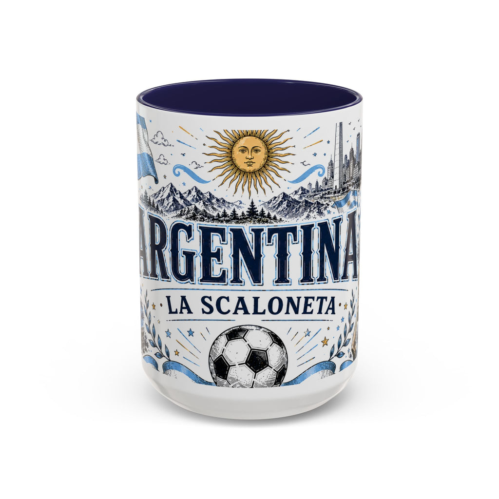 Argentina Soccer Coffee Mug | Soccer Fan Gift | Accent Color Ceramic 11oz 15oz Match Day Cup