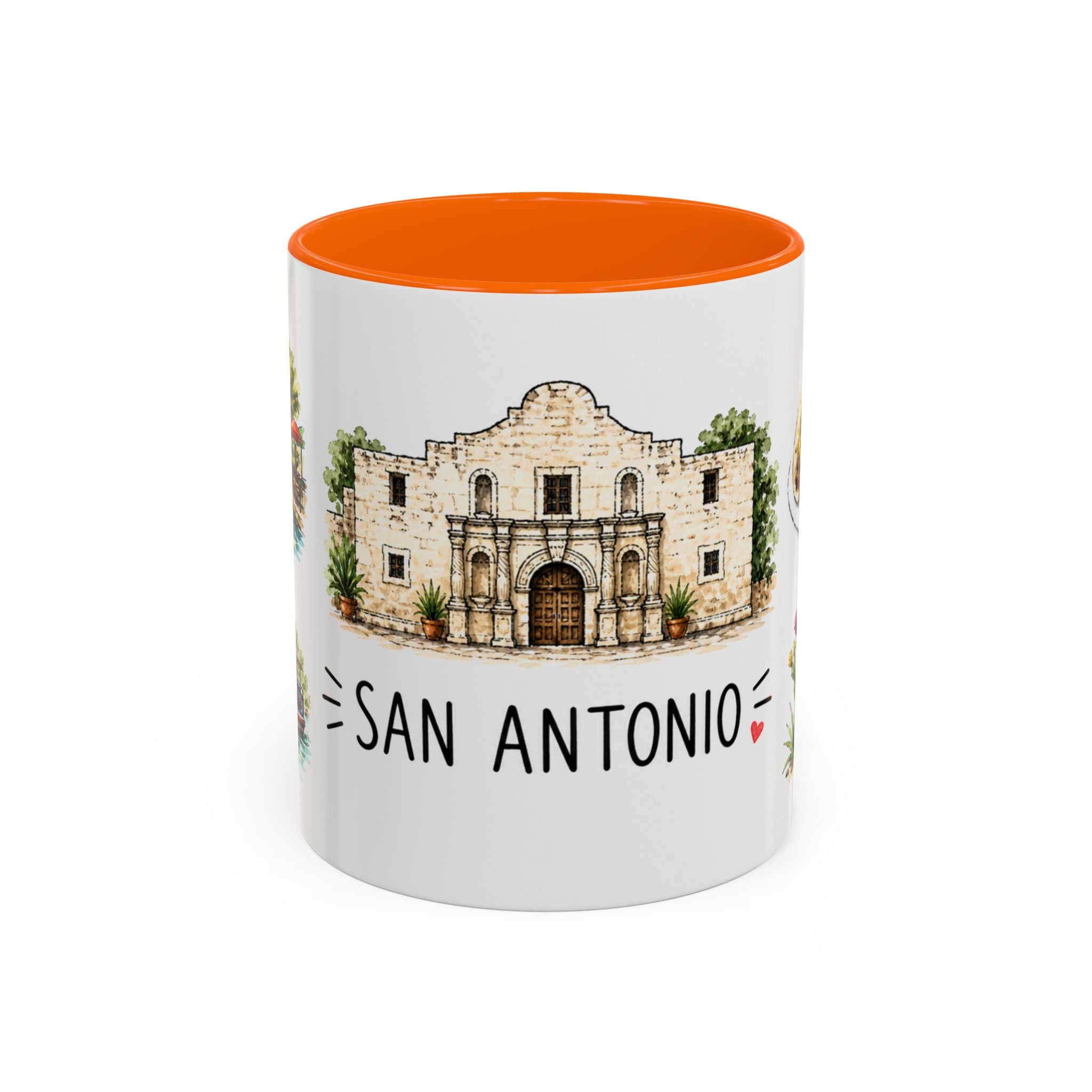 San Antonio Illustrated Travel Mug | City Souvenir Accent Coffee Mug | 11oz 15oz Ceramic Cup