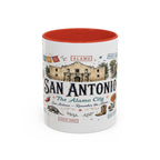 San Antonio Coffee Mug | Texas Souvenir City Gift | Accent Color Ceramic 11oz 15oz