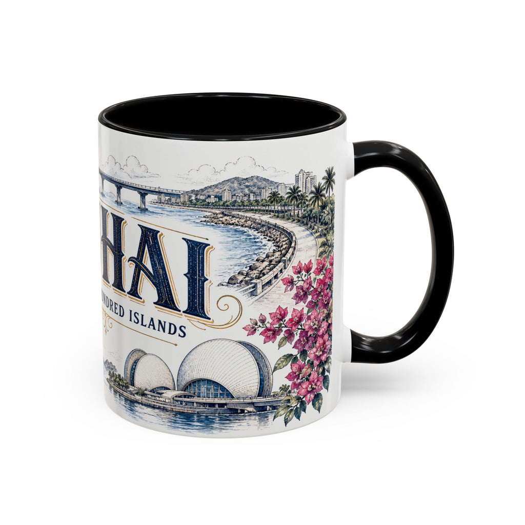 Zhuhai Coffee Mug | China Travel Souvenir | Vintage Illustrated City Gift | 11 oz 15 oz Accent Mug