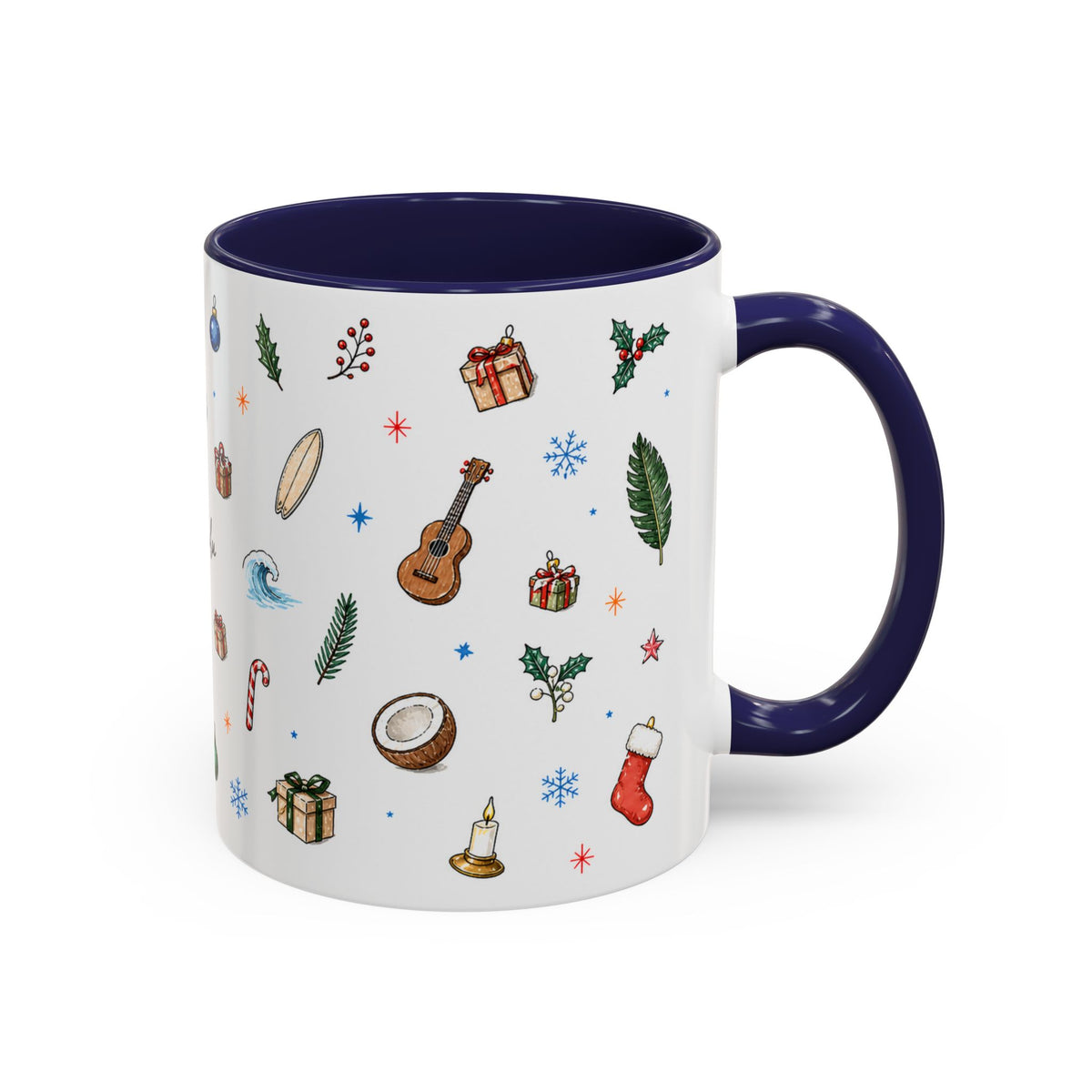 Honolulu Christmas Mug | Watercolor City Souvenir | Ceramic Coffee Cup (11oz 15oz)
