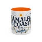 Amalfi Coast Coffee Mug | Travel Destination Souvenir Gift | Accent Color Ceramic 11oz 15oz
