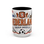 Netherlands Soccer Coffee Mug | World Cup Fan Gift | Accent Color Ceramic 11oz 15oz Match Day Cup