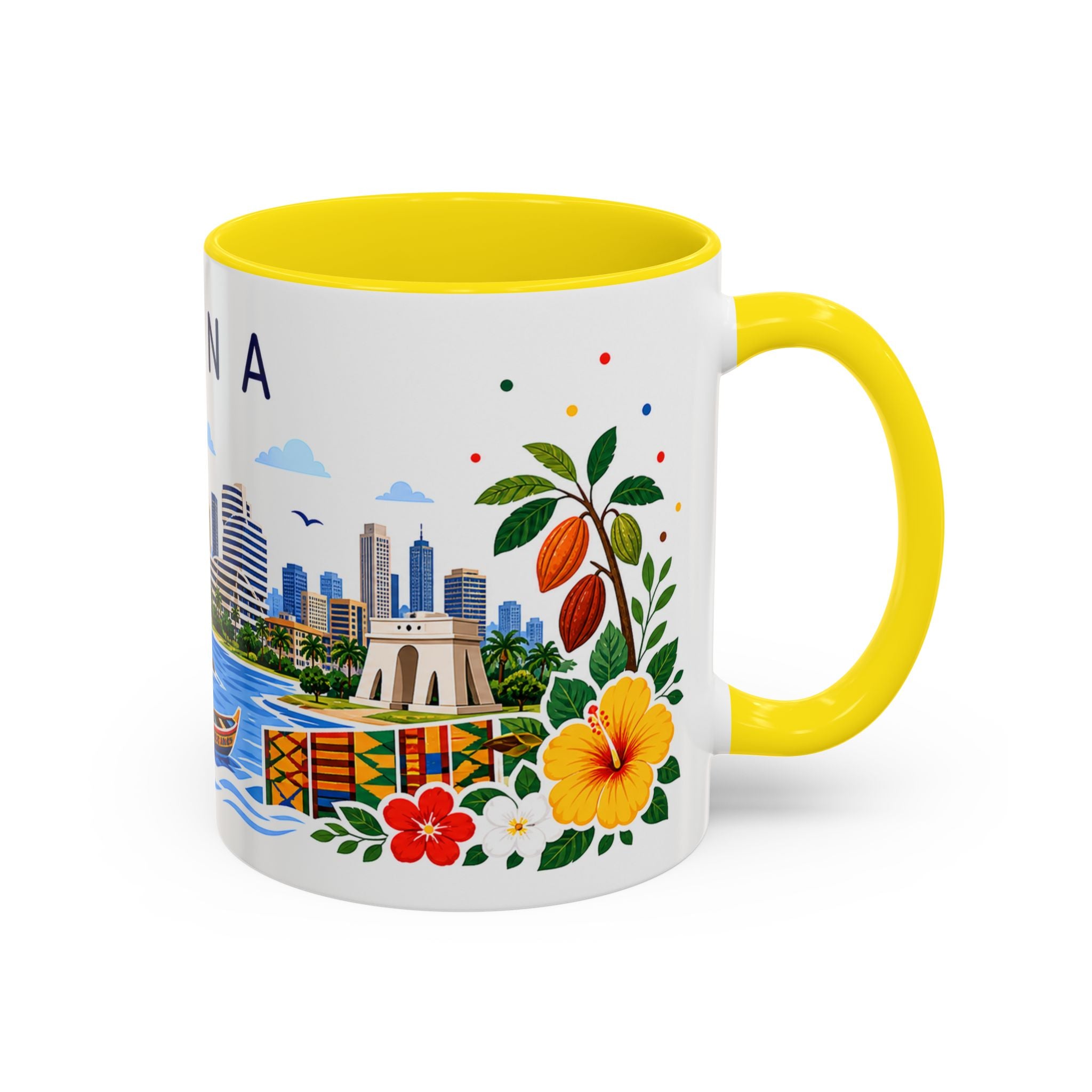 Ghana Coffee Mug | Travel Souvenir Accent Mug | Place Gift Ceramic Cup 11oz 15oz