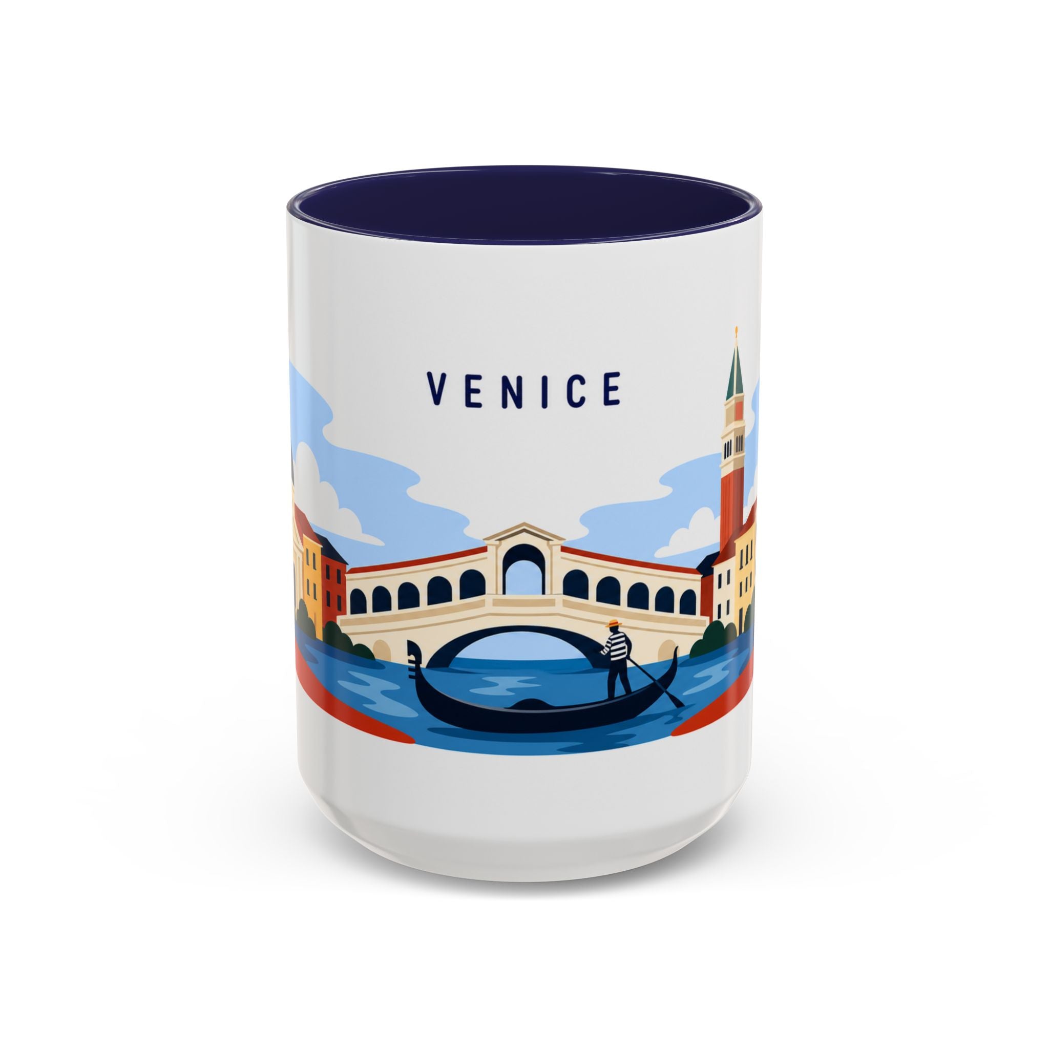 Venice Coffee Mug | Travel Destination Souvenir Gift | Accent Color Ceramic 11oz 15oz