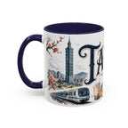 Taipei Coffee Mug | Taiwan Travel Souvenir | Vintage Illustrated City Gift | 11 oz 15 oz Accent Mug