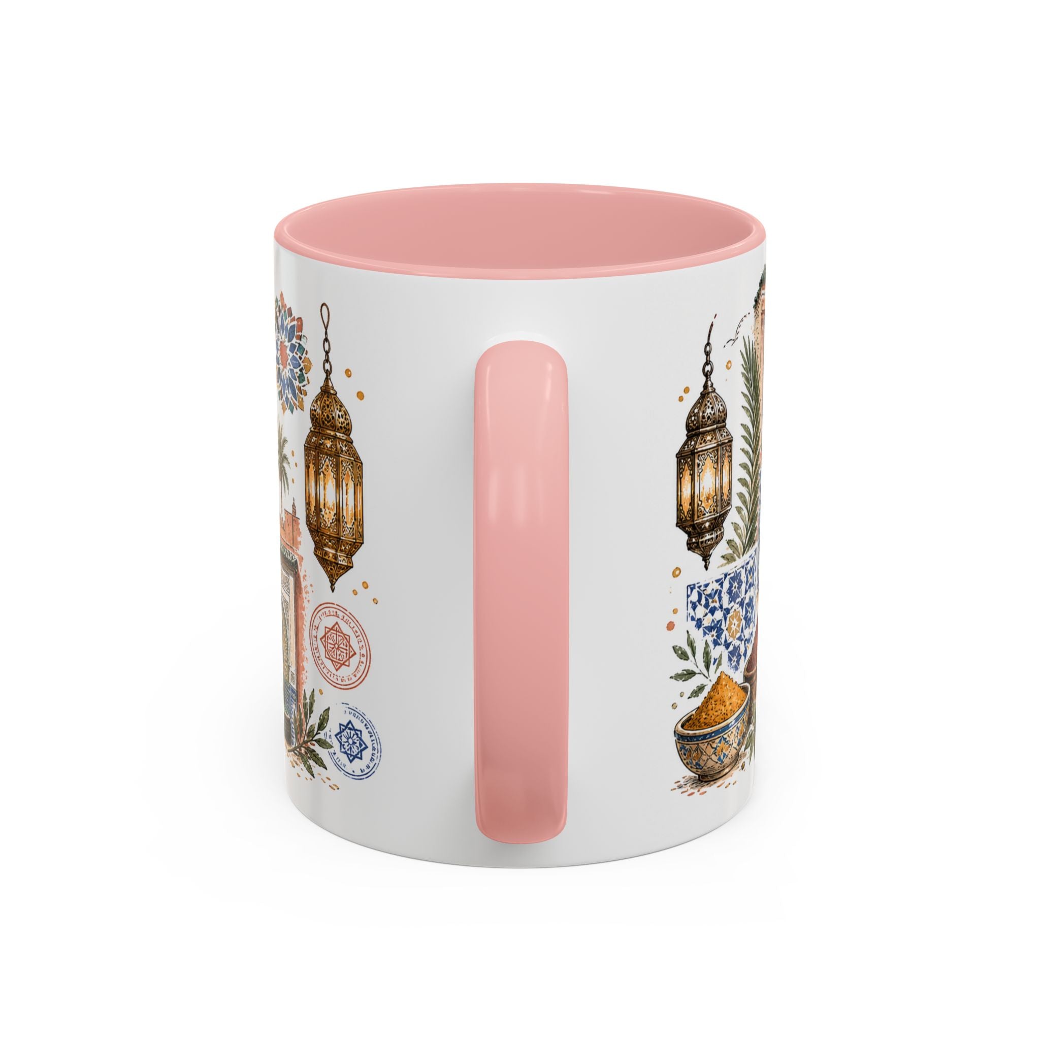 Marrakech Medina Coffee Mug | Travel Destination Souvenir Gift | Accent Color Ceramic 11oz 15oz