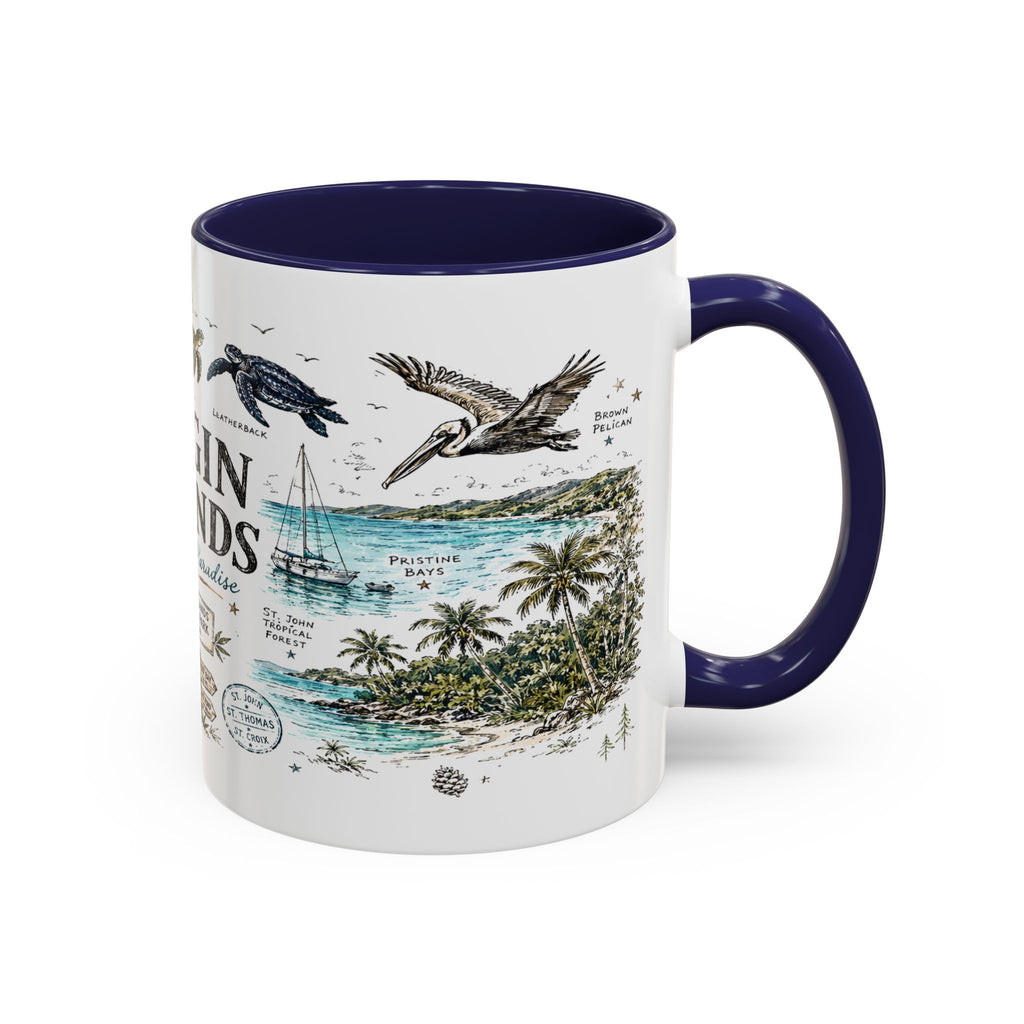 Virgin Islands National Park Coffee Mug | Caribbean Beach Snorkeling Reef Gift | Accent Color Ceramic 11oz 15oz