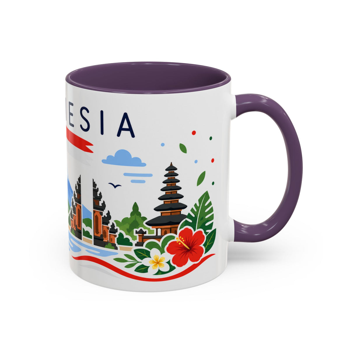 Indonesia Coffee Mug | Travel Souvenir Accent Mug | Country Gift Ceramic Cup 11oz 15oz