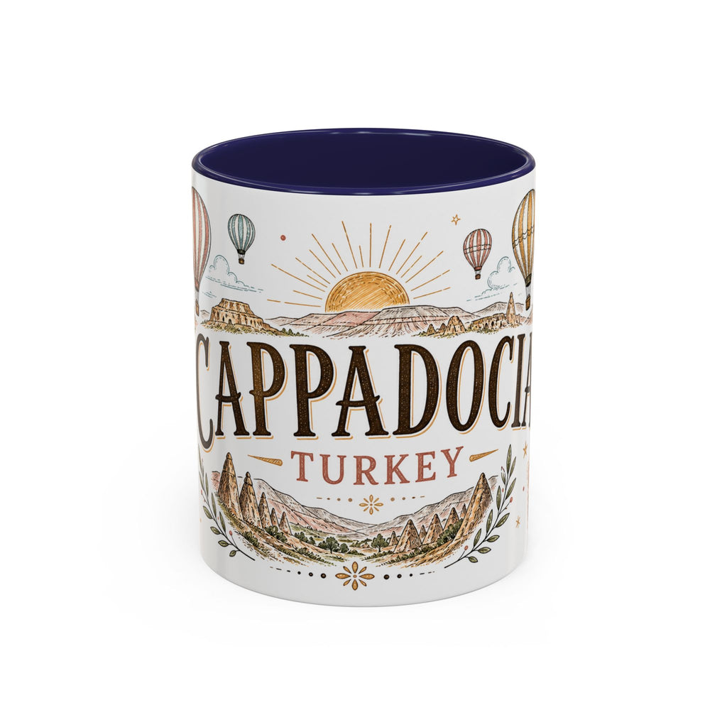 Cappadocia Coffee Mug | Travel Destination Souvenir Gift | Accent Color Ceramic 11oz 15oz