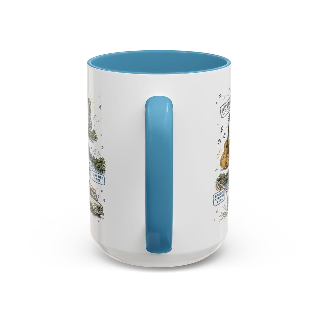 Austin Coffee Mug | Texas Souvenir City Gift | Accent Color Ceramic 11oz 15oz
