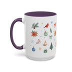 Woodland Christmas Mug | Deer Bird Watercolor Holiday Gift | Accent Cup 11oz 15oz