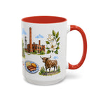 Durham Illustrated Travel Mug | City Souvenir Accent Coffee Mug | 11oz 15oz Ceramic Cup