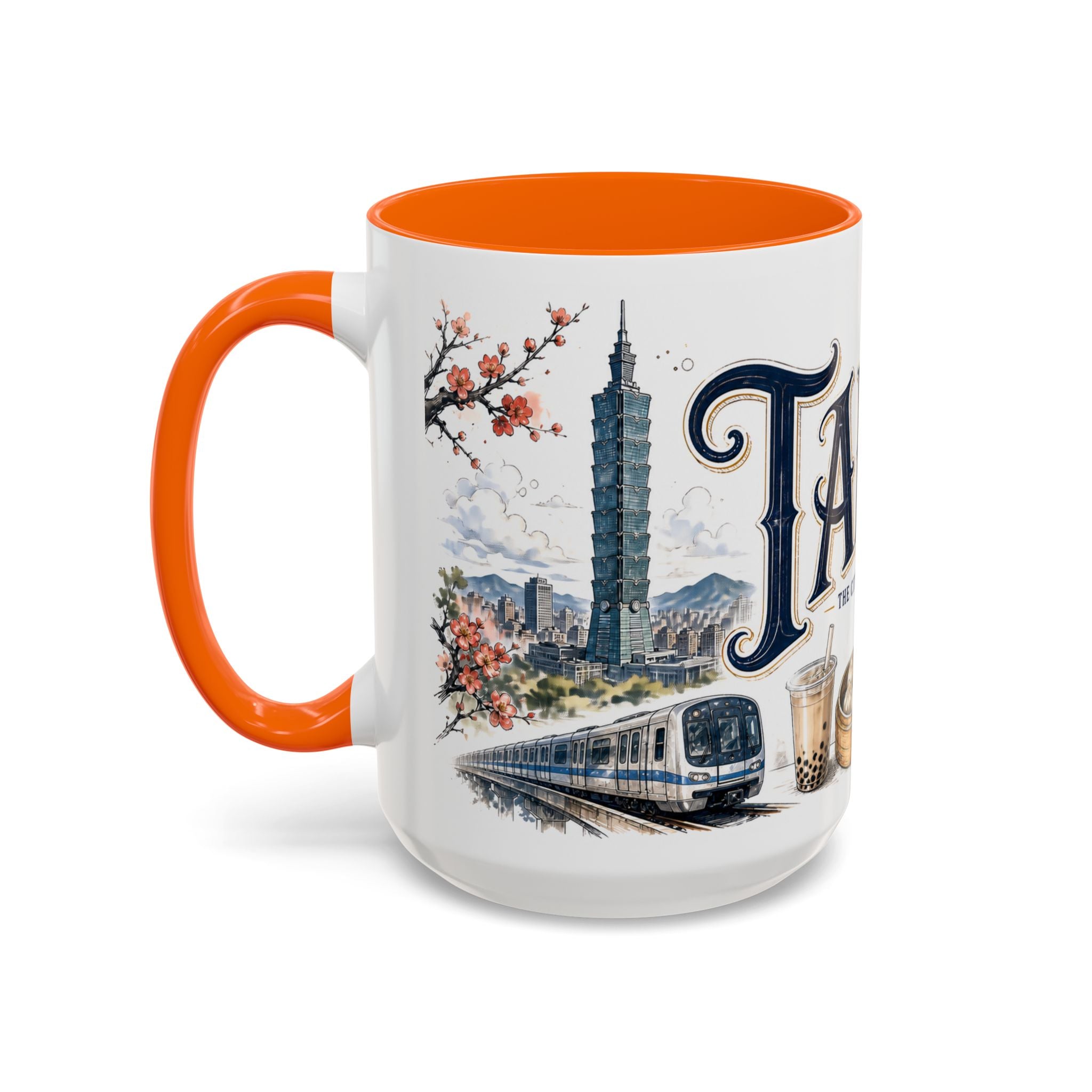 Taipei Coffee Mug | Taiwan Travel Souvenir | Vintage Illustrated City Gift | 11 oz 15 oz Accent Mug