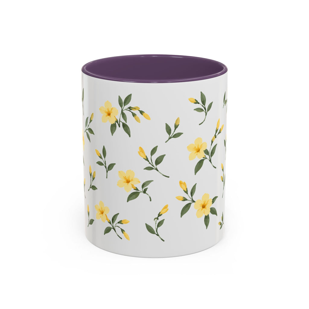 South Carolina Yellow Jessamine Mug, State Flower Floral Coffee Cup, 11oz Botanical Gift