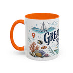 Great Barrier Reef Coffee Mug | Travel Destination Souvenir Gift | Accent Color Ceramic 11oz 15oz