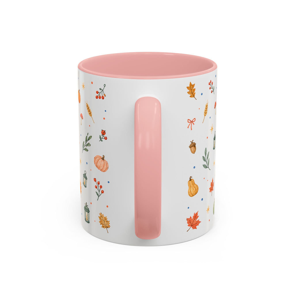 Thanksgiving Mug | Watercolor Autumn Harvest Gift | Pumpkin Leaf Accent Coffee Cup 11oz 15oz