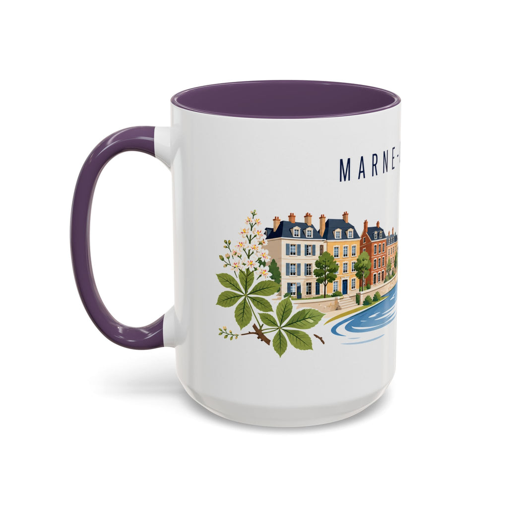 Marne-La-Vallée Coffee Mug | France Travel Souvenir | Porcelain Decal City Gift | 11oz 15oz Accent Mug