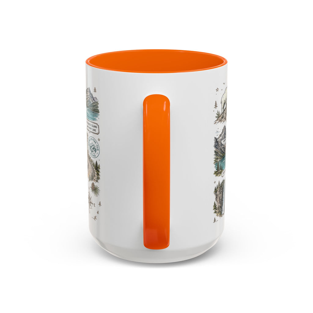 Glacier Coffee Mug | National Park Hiking Montana Gift | Accent Color Ceramic 11oz 15oz