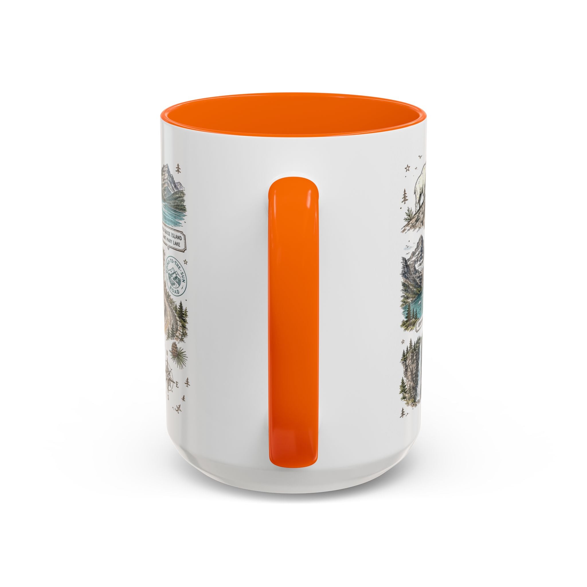 Glacier Coffee Mug | National Park Hiking Montana Gift | Accent Color Ceramic 11oz 15oz