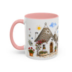 Alberobello Illustrated Travel Mug | Italy Souvenir Accent Coffee Mug | 11oz 15oz Ceramic Cup