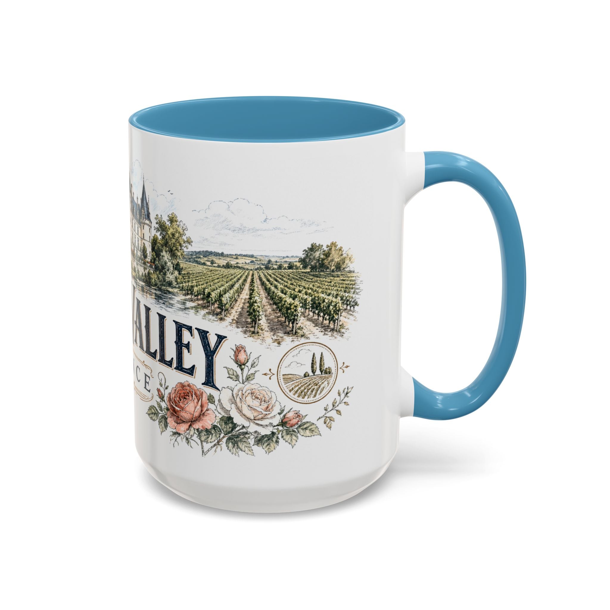 Loire Valley Mug, France Travel Souvenir, Bucket List Gift, Accent Ceramic Coffee Mug 11oz 15oz