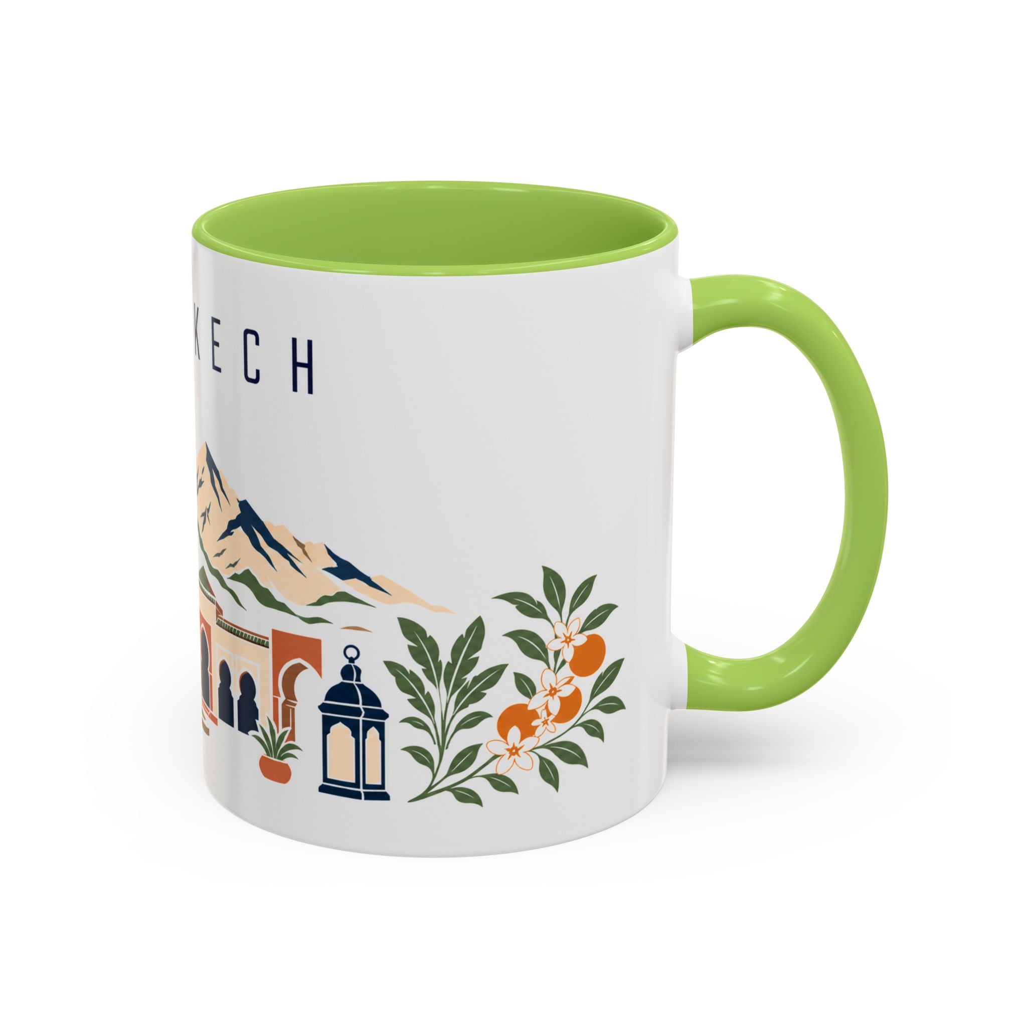 Marrakech Coffee Mug | Morocco Travel Souvenir | Porcelain Decal City Gift | 11oz 15oz Accent Mug