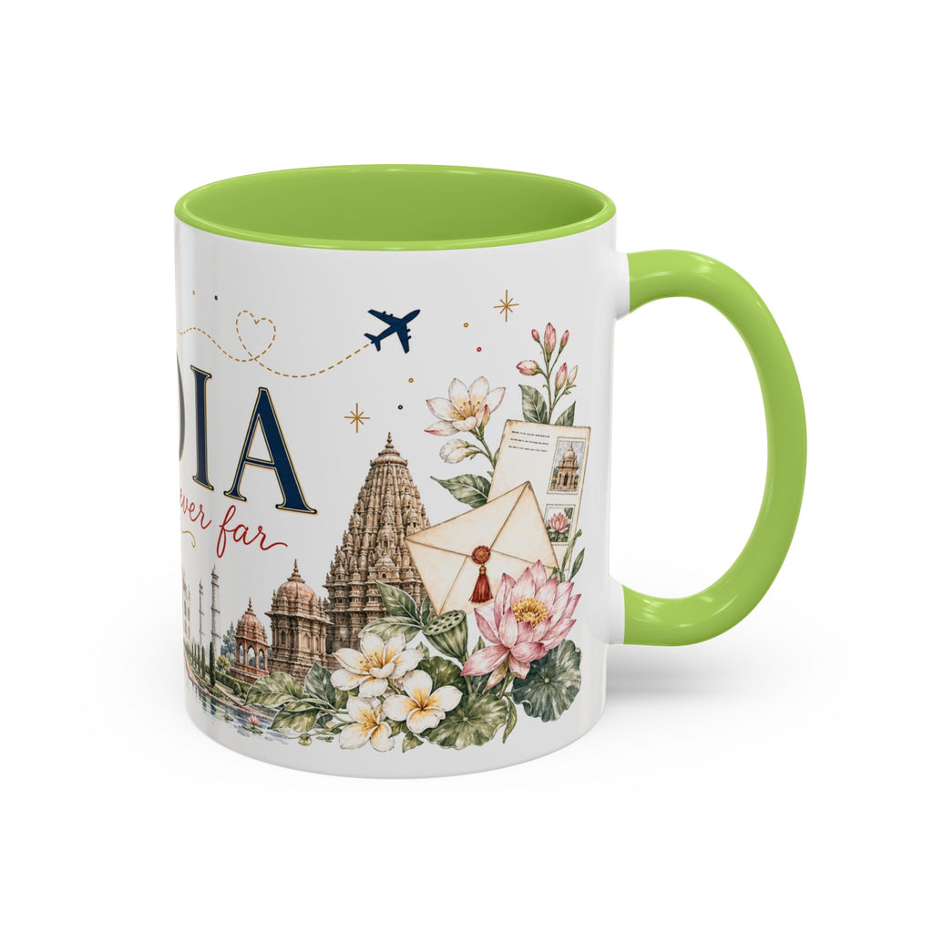 India Home Country Mug | Moving Away Gift | Long Distance Friendship | 11 oz 15 oz Accent Mug