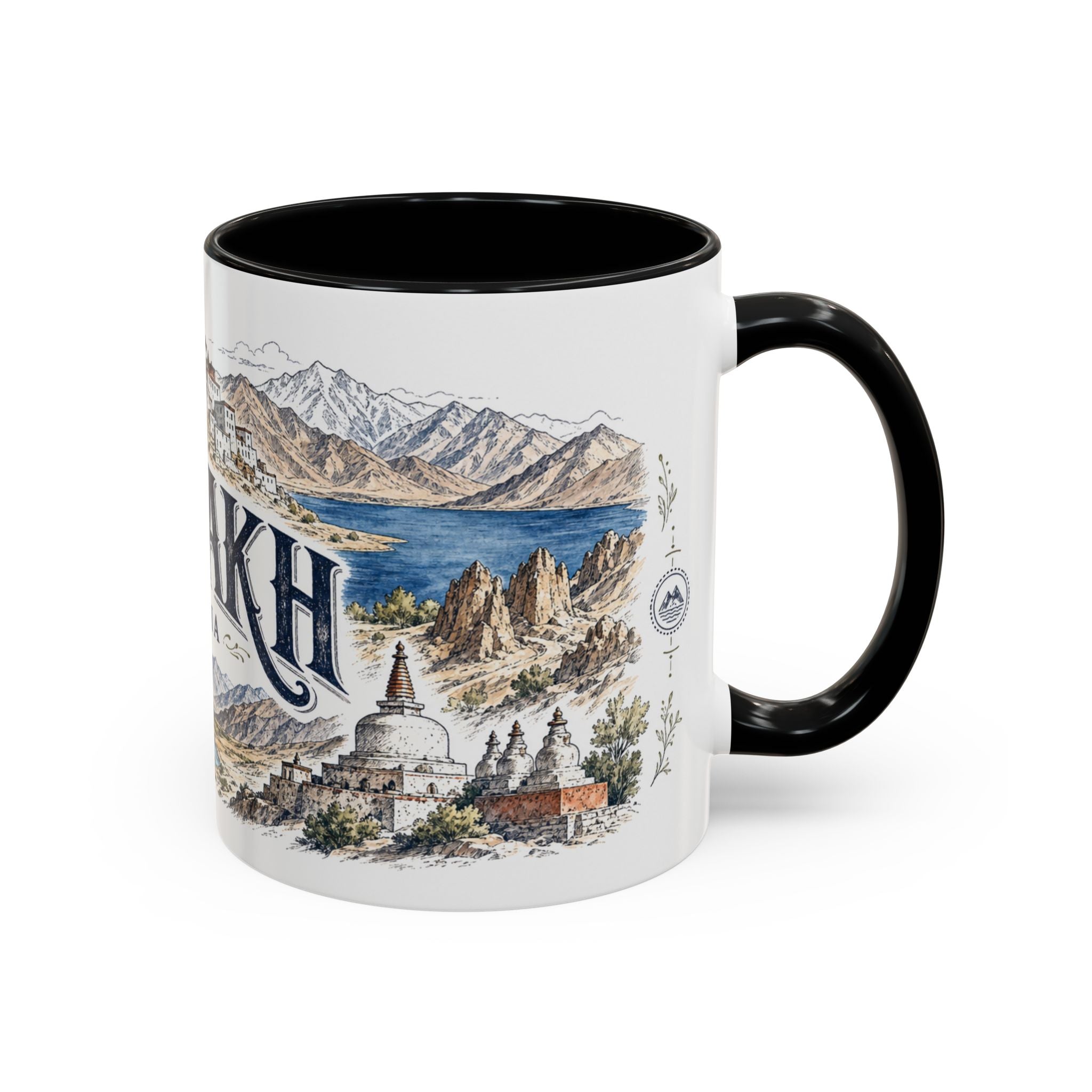 Ladakh Mug, India Travel Souvenir, Bucket List Gift, Accent Ceramic Coffee Mug 11oz 15oz