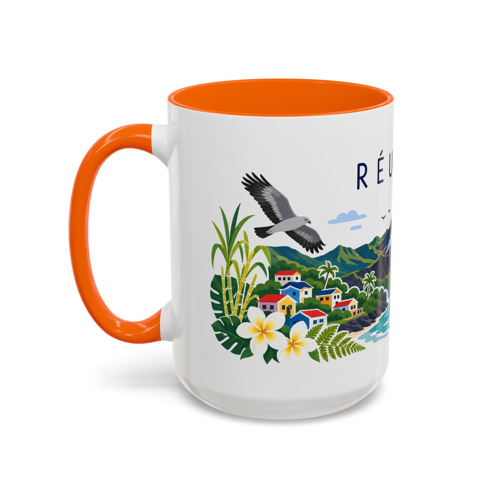 Réunion Coffee Mug | Travel Souvenir Accent Mug | Country Gift Ceramic Cup 11oz 15oz