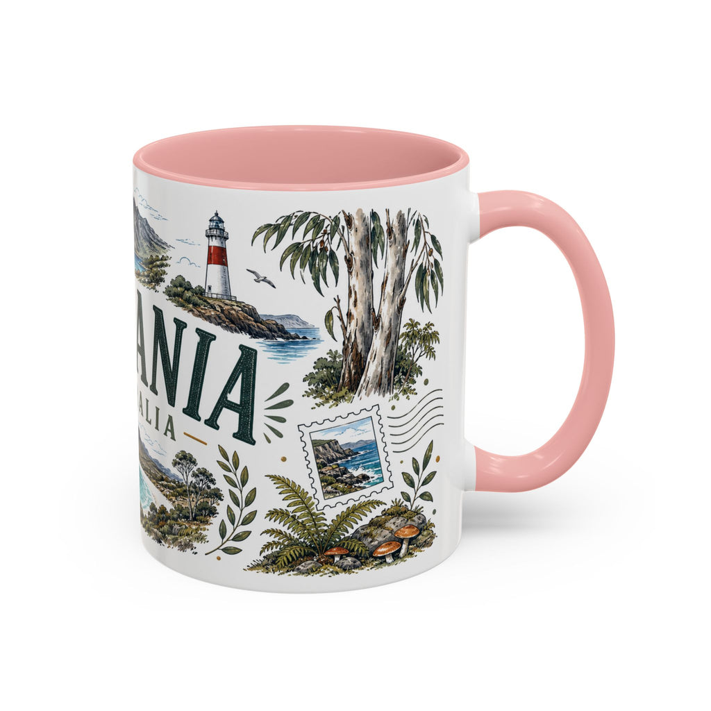 Tasmania Coffee Mug | Travel Destination Souvenir Gift | Accent Color Ceramic 11oz 15oz