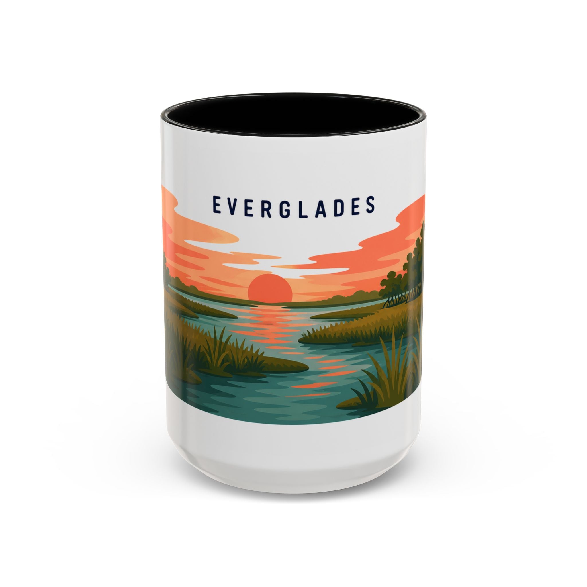 Everglades National Park Coffee Mug | Solid Color Block Park Souvenir | 11oz 15oz Accent Mug