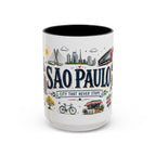 Sao Paulo Coffee Mug | Brazil Souvenir Travel Gift | Accent Color Ceramic 11oz 15oz