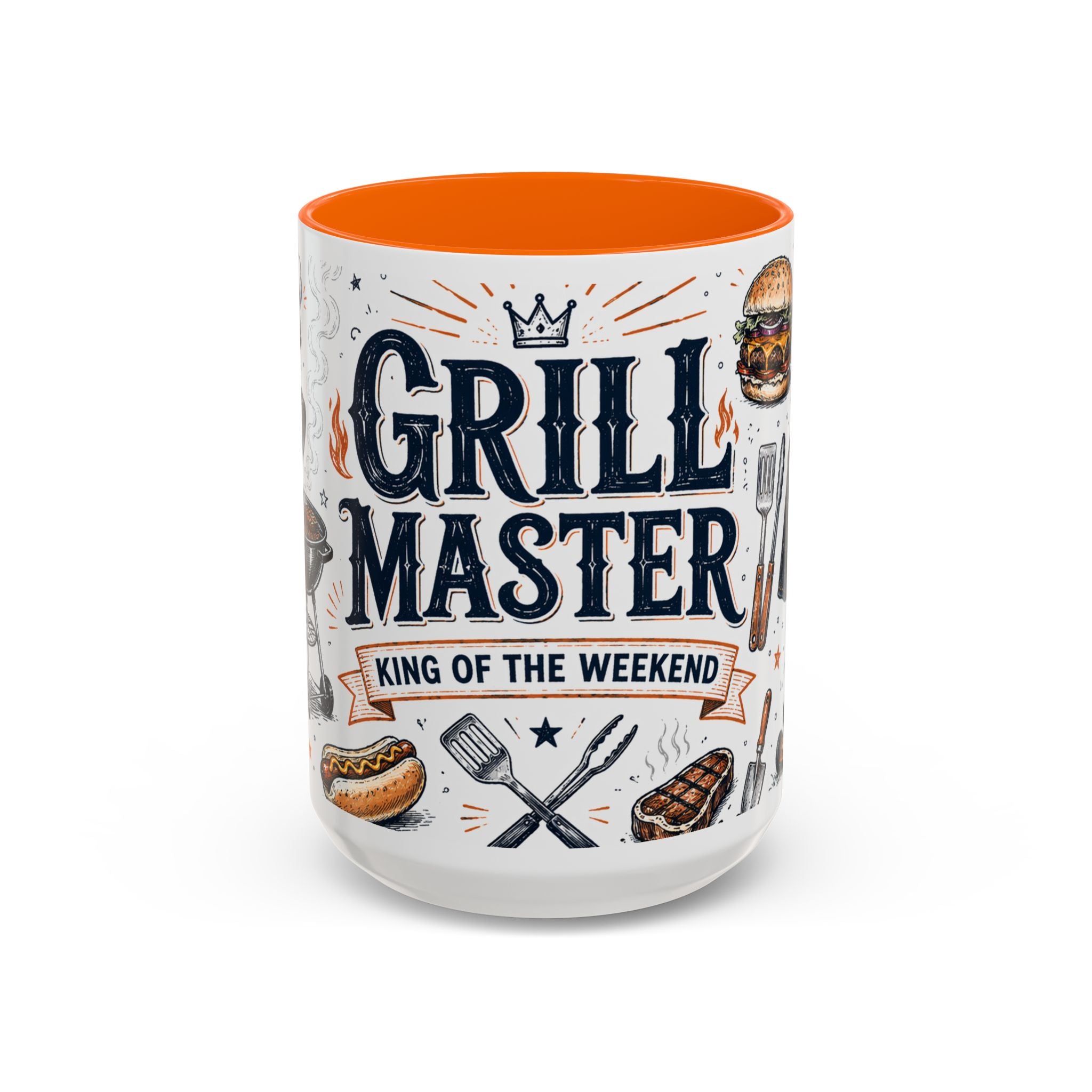 Grill Master Coffee Mug | Father's Day Gift for Dad | Accent Color Ceramic 11oz 15oz