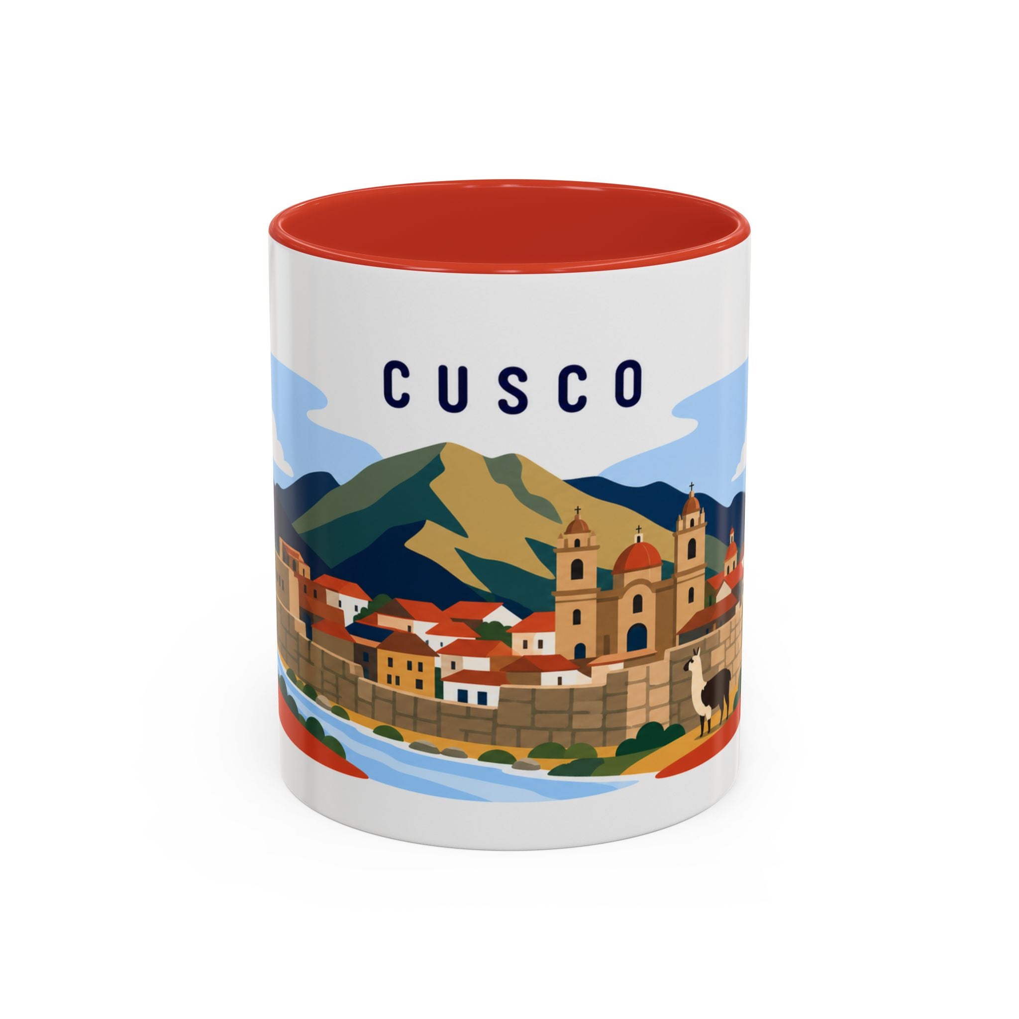 Cusco Coffee Mug | Travel Destination Souvenir Gift | Accent Color Ceramic 11oz 15oz