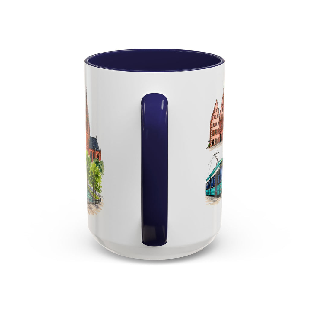 Frankfurt Illustrated Travel Mug | City Souvenir Accent Coffee Mug | 11oz 15oz Ceramic Cup