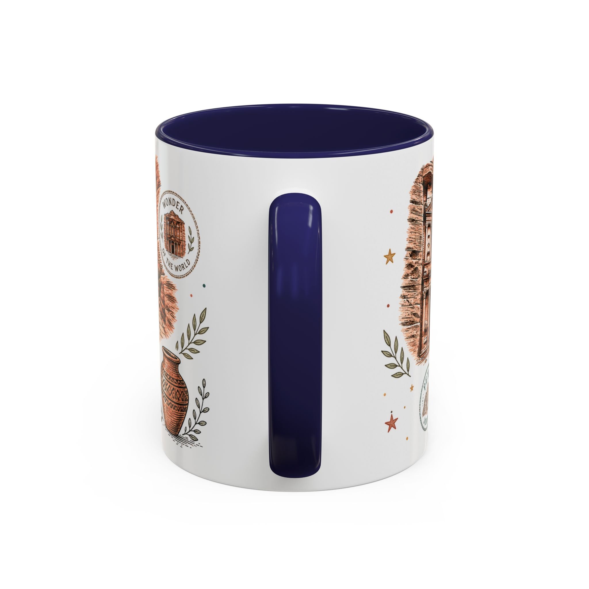 Petra Coffee Mug | Travel Destination Souvenir Gift | Accent Color Ceramic 11oz 15oz