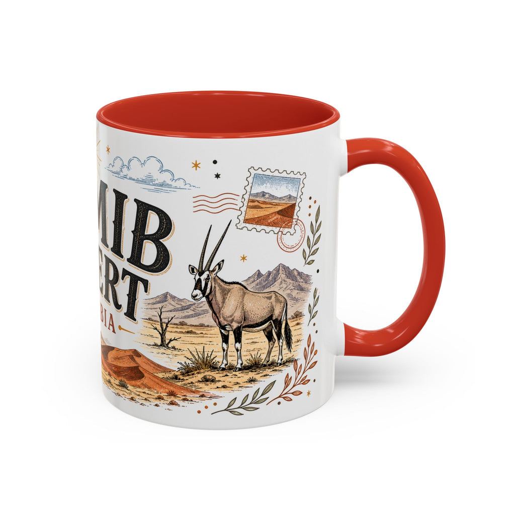 Namib Desert Coffee Mug | Travel Destination Souvenir Gift | Accent Color Ceramic 11oz 15oz