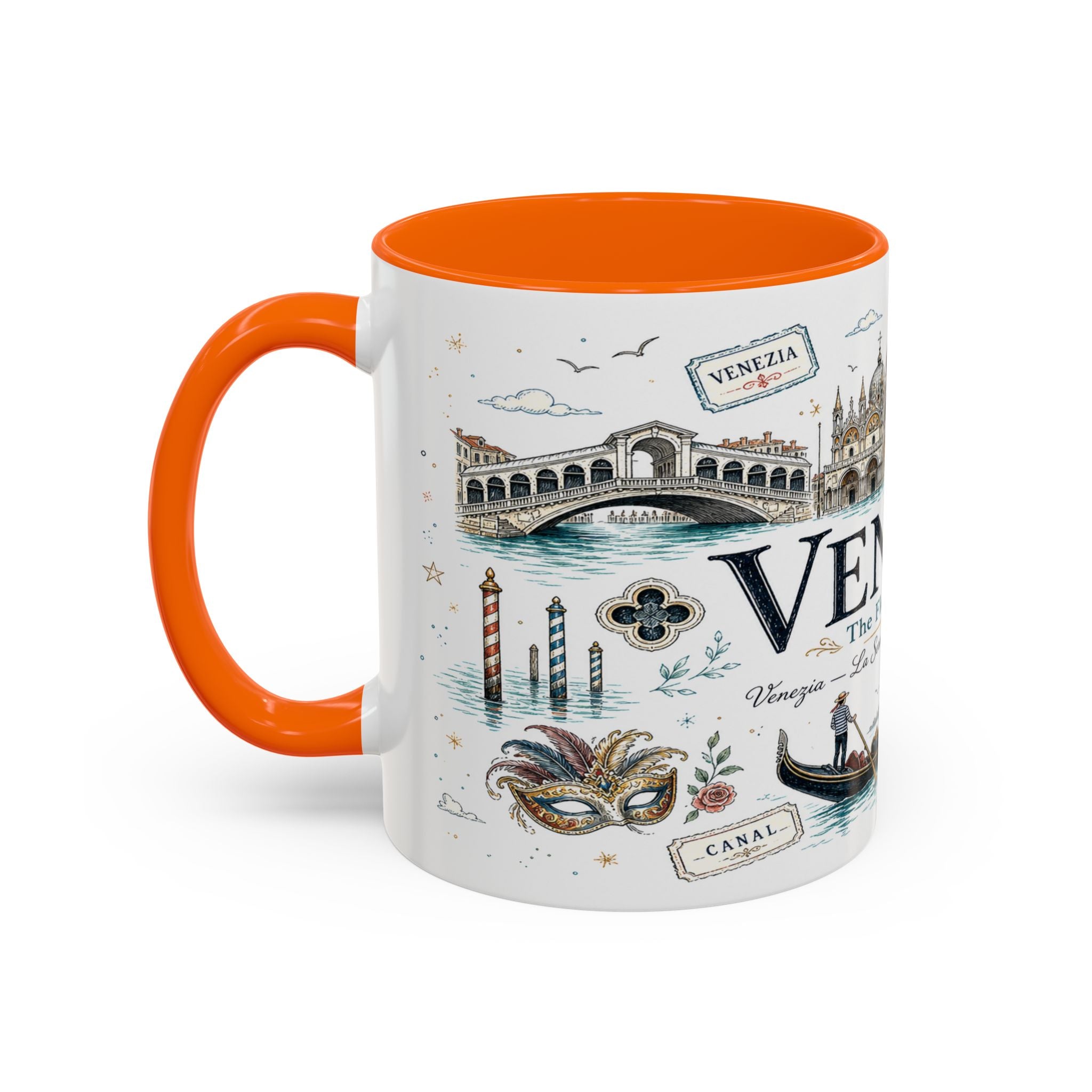Venice Coffee Mug | Italy Souvenir Travel Gift | Accent Color Ceramic 11oz 15oz