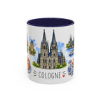 Cologne Illustrated Travel Mug | City Souvenir Accent Coffee Mug | 11oz 15oz Ceramic Cup