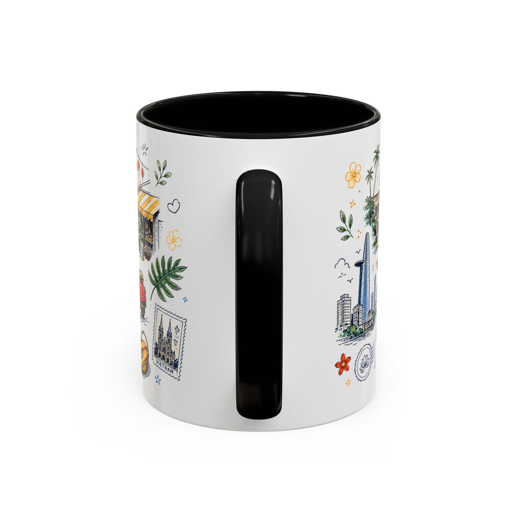 Ho Chi Minh City Coffee Mug | Vietnam Souvenir Travel Gift | Accent Color Ceramic 11oz 15oz