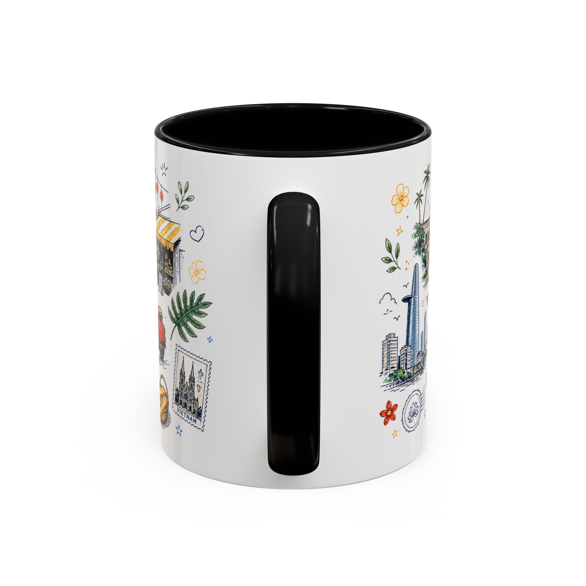 Ho Chi Minh City Coffee Mug | Vietnam Souvenir Travel Gift | Accent Color Ceramic 11oz 15oz