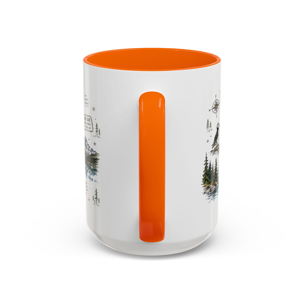 Glacier Bay National Park Coffee Mug | Alaska Wilderness Kayaking Gift | Accent Color Ceramic 11oz 15oz