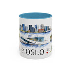 Oslo Illustrated Travel Mug | City Souvenir Accent Coffee Mug | 11oz 15oz Ceramic Cup