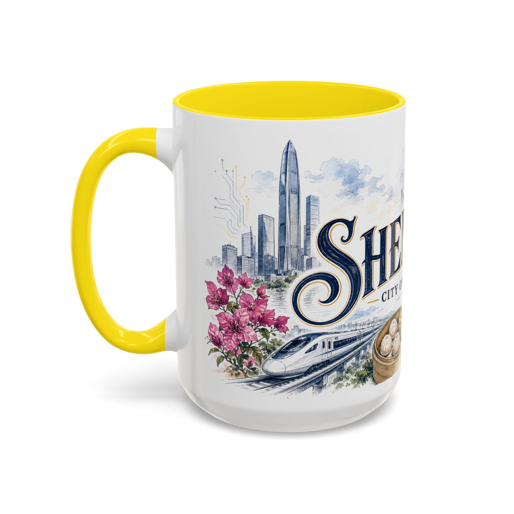 Shenzhen Coffee Mug | China Travel Souvenir | Vintage Illustrated City Gift | 11 oz 15 oz Accent Mug