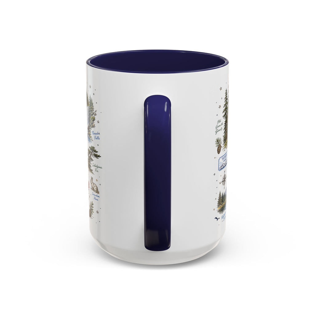 Mount Rainier Coffee Mug | National Park Hiking Washington Gift | Accent Color Ceramic 11oz 15oz