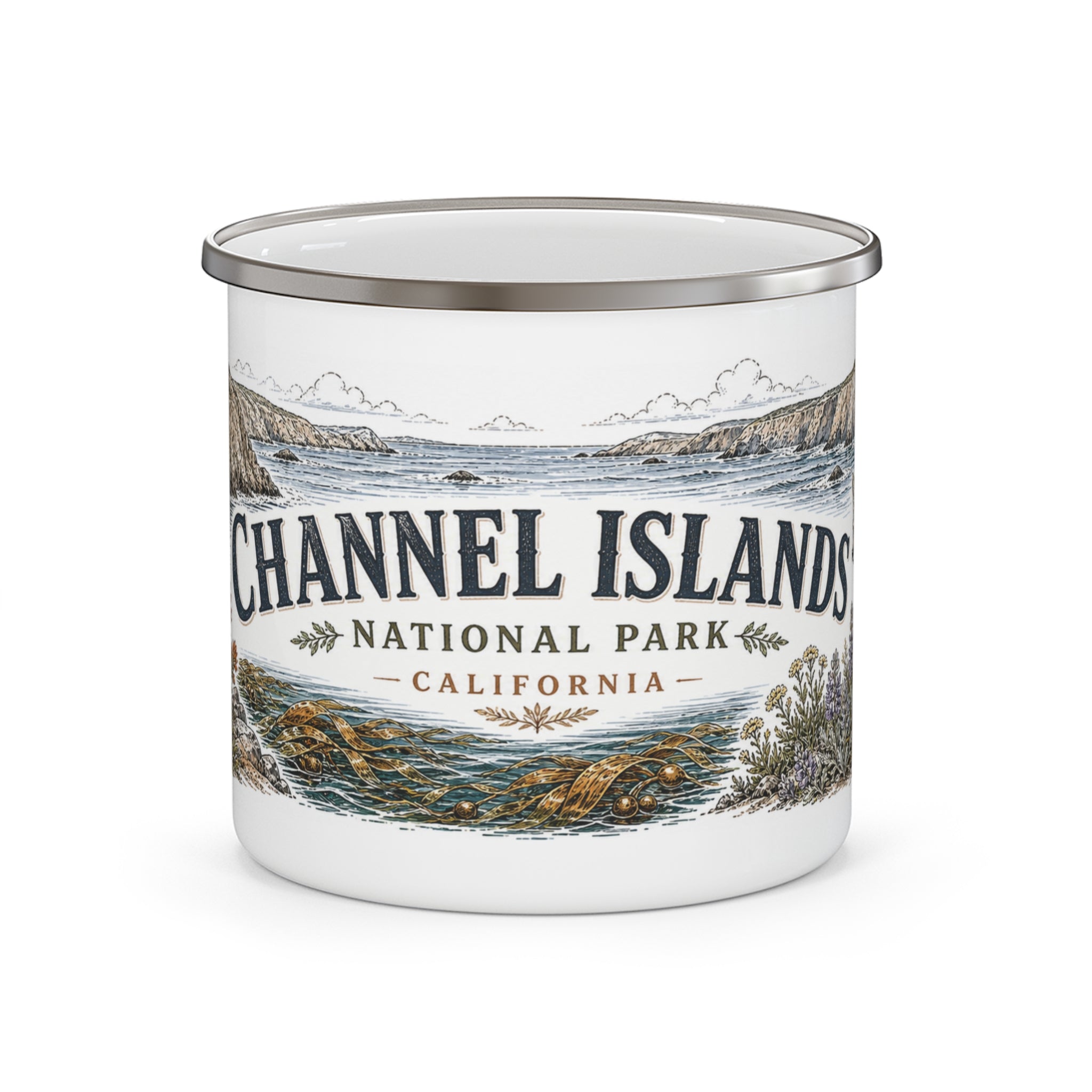 Channel Islands National Park Vintage Enamel Camping Mug | 12oz National Park Hiking Gift